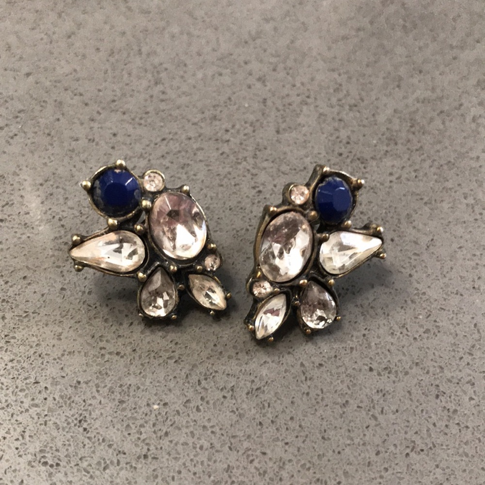 Blue Cluster Earrings